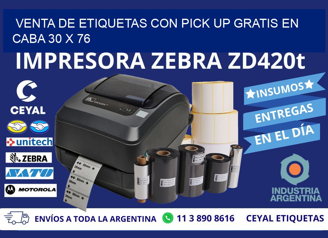 VENTA DE ETIQUETAS CON PICK UP GRATIS EN CABA 30 x 76