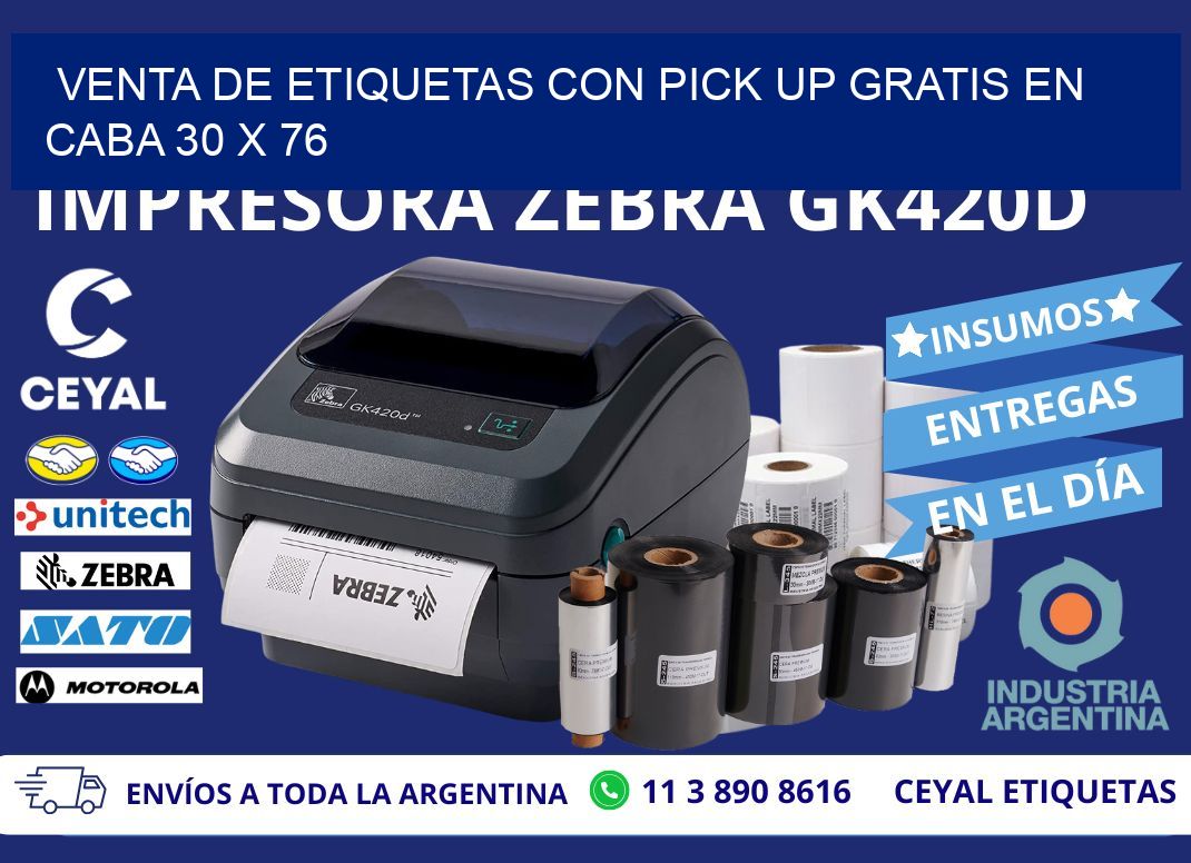 VENTA DE ETIQUETAS CON PICK UP GRATIS EN CABA 30 x 76