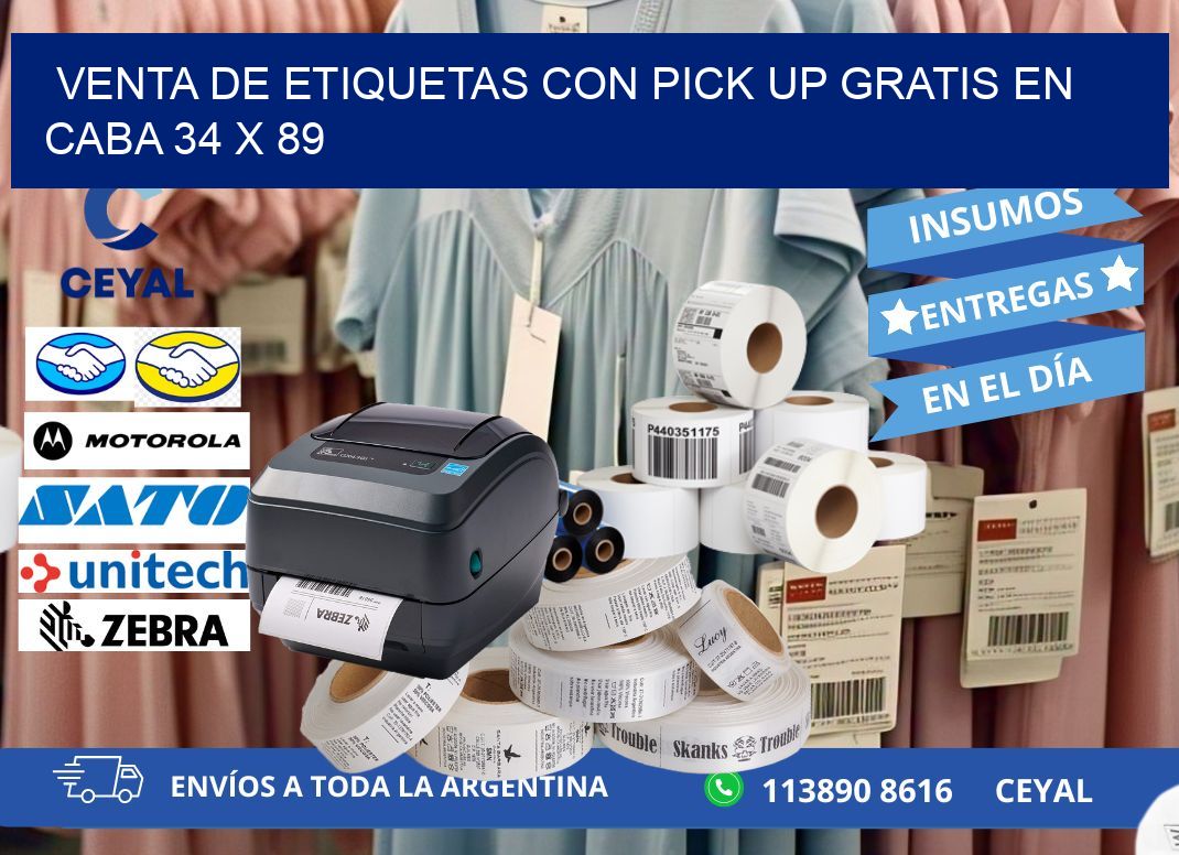 VENTA DE ETIQUETAS CON PICK UP GRATIS EN CABA 34 x 89