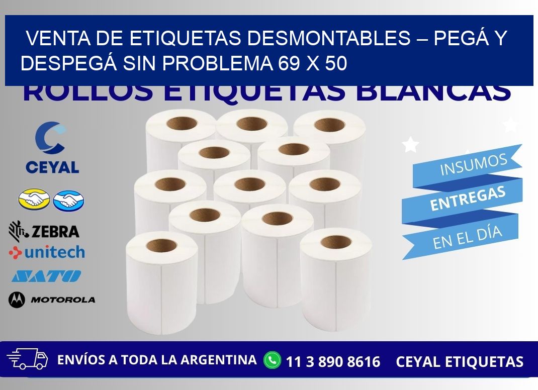 VENTA DE ETIQUETAS DESMONTABLES – PEGÁ Y DESPEGÁ SIN PROBLEMA 69 x 50