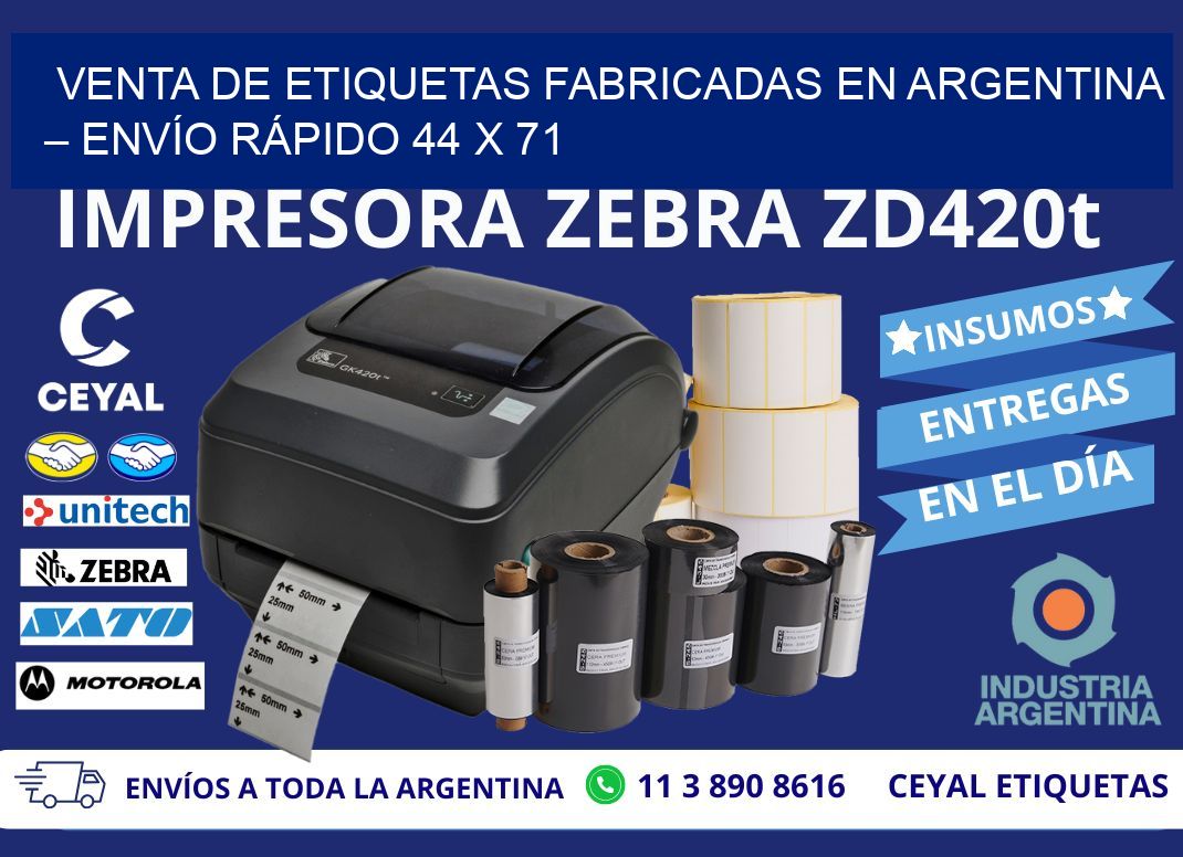 VENTA DE ETIQUETAS FABRICADAS EN ARGENTINA – ENVÍO RÁPIDO 44 x 71