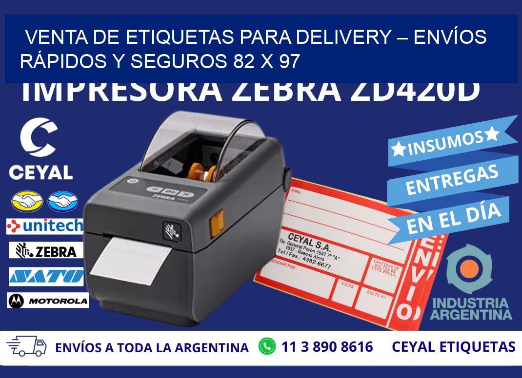 VENTA DE ETIQUETAS PARA DELIVERY – ENVÍOS RÁPIDOS Y SEGUROS 82 x 97