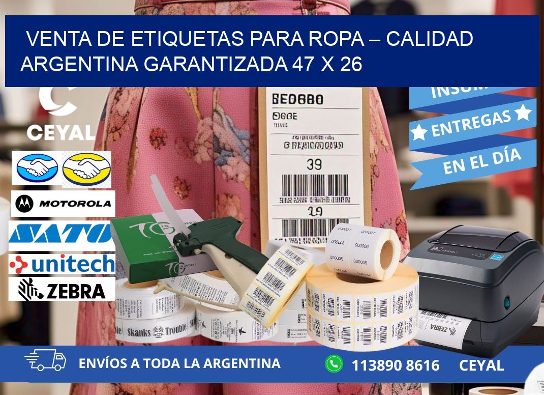 VENTA DE ETIQUETAS PARA ROPA – CALIDAD ARGENTINA GARANTIZADA 47 x 26