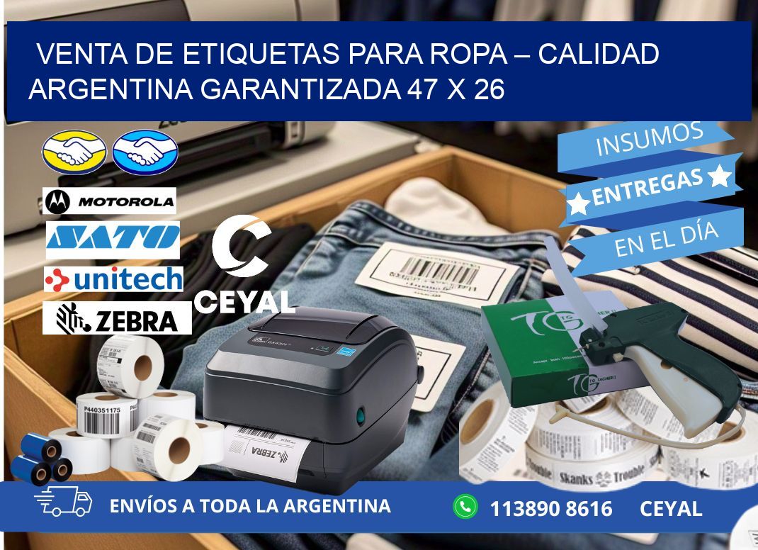 VENTA DE ETIQUETAS PARA ROPA – CALIDAD ARGENTINA GARANTIZADA 47 x 26