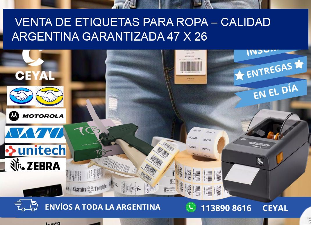 VENTA DE ETIQUETAS PARA ROPA – CALIDAD ARGENTINA GARANTIZADA 47 x 26