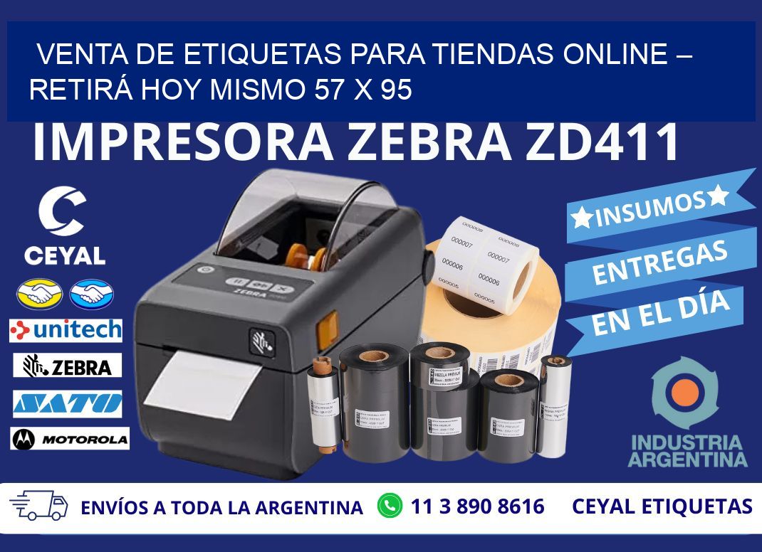 VENTA DE ETIQUETAS PARA TIENDAS ONLINE – RETIRÁ HOY MISMO 57 x 95