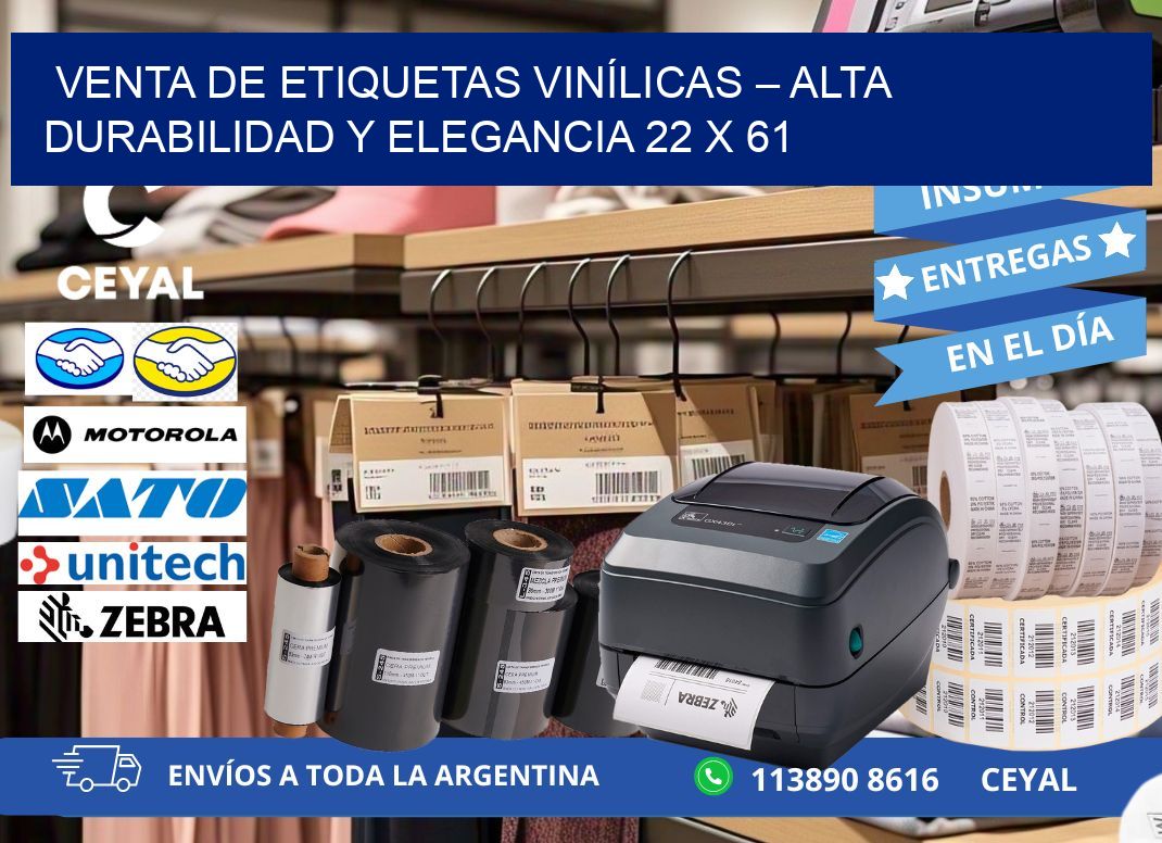 VENTA DE ETIQUETAS VINÍLICAS – ALTA DURABILIDAD Y ELEGANCIA 22 x 61