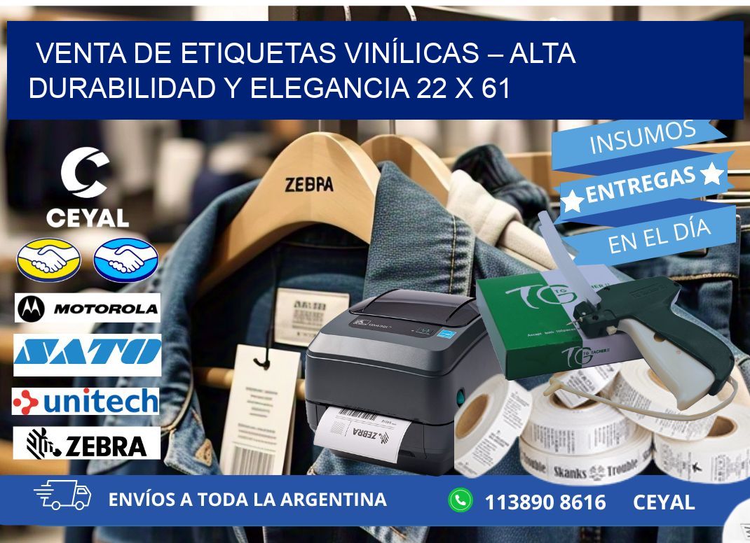 VENTA DE ETIQUETAS VINÍLICAS – ALTA DURABILIDAD Y ELEGANCIA 22 x 61