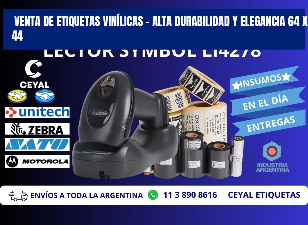 VENTA DE ETIQUETAS VINÍLICAS – ALTA DURABILIDAD Y ELEGANCIA 64 x 44