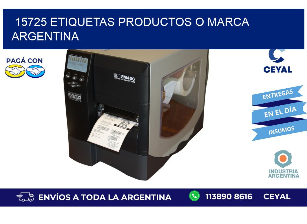 15725 ETIQUETAS PRODUCTOS O MARCA ARGENTINA