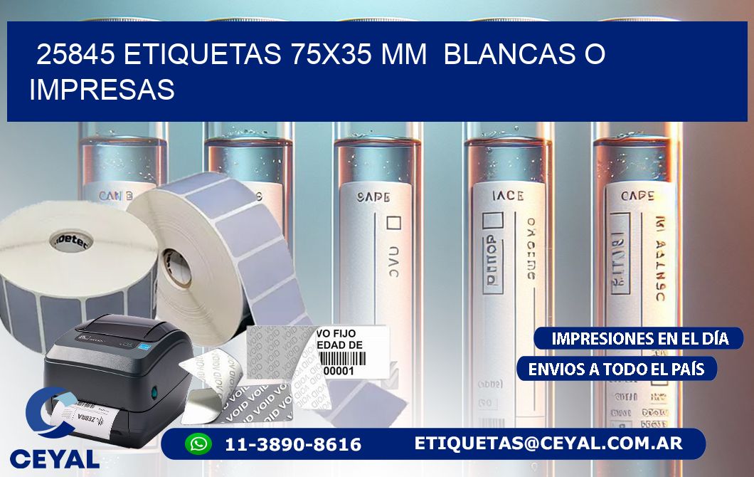25845 ETIQUETAS 75x35 mm  BLANCAS O IMPRESAS