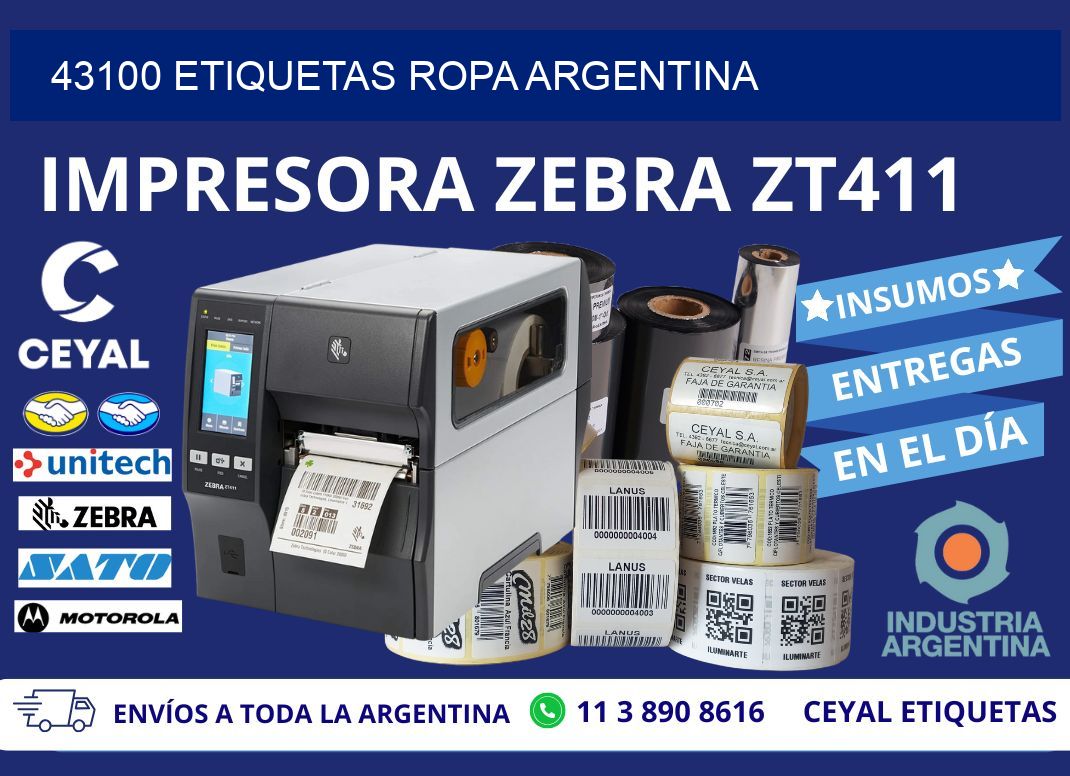 43100 ETIQUETAS ROPA ARGENTINA
