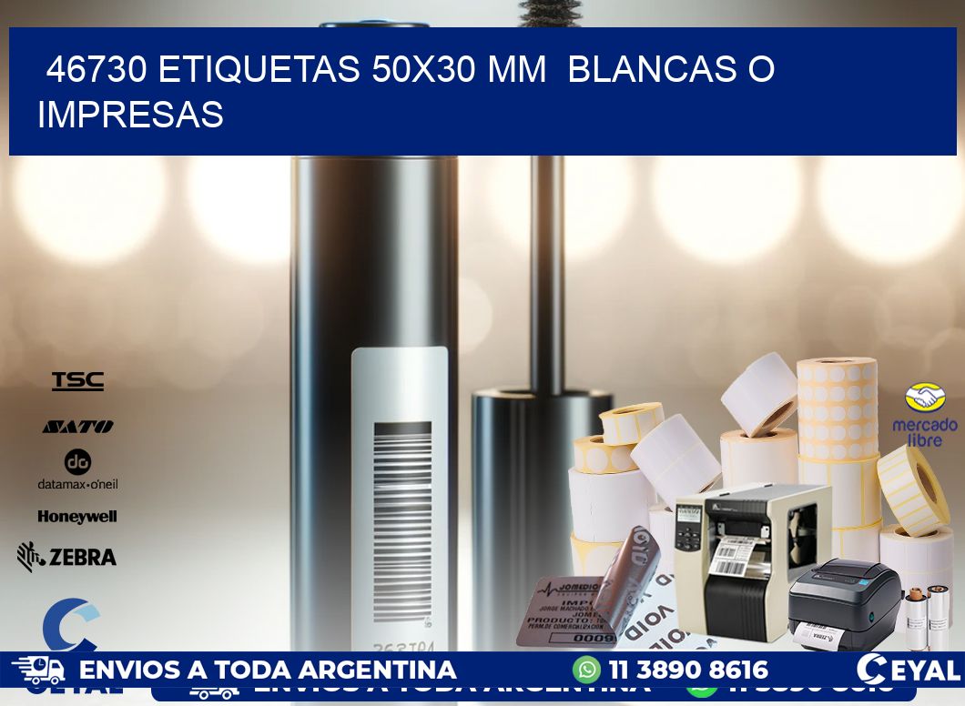 46730 ETIQUETAS 50×30 mm  BLANCAS O IMPRESAS