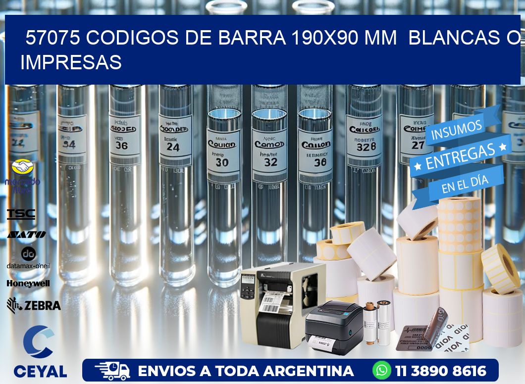 57075 CODIGOS DE BARRA 190×90 mm  BLANCAS O IMPRESAS