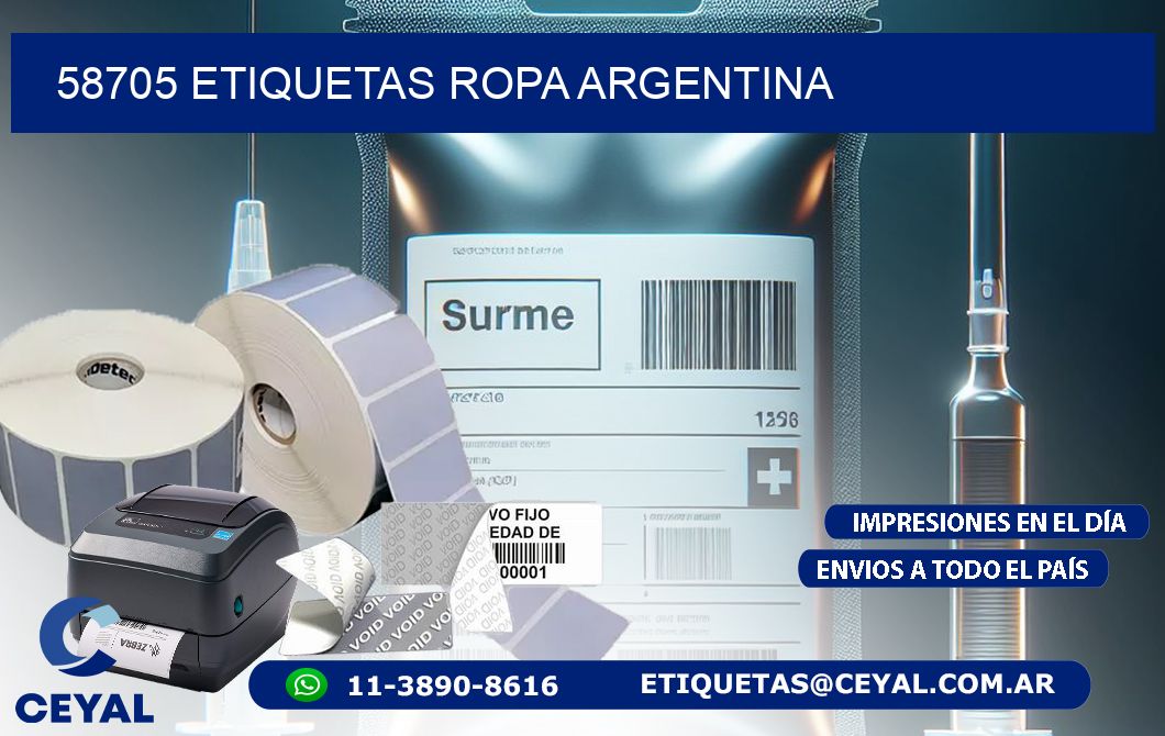 58705 ETIQUETAS ROPA ARGENTINA