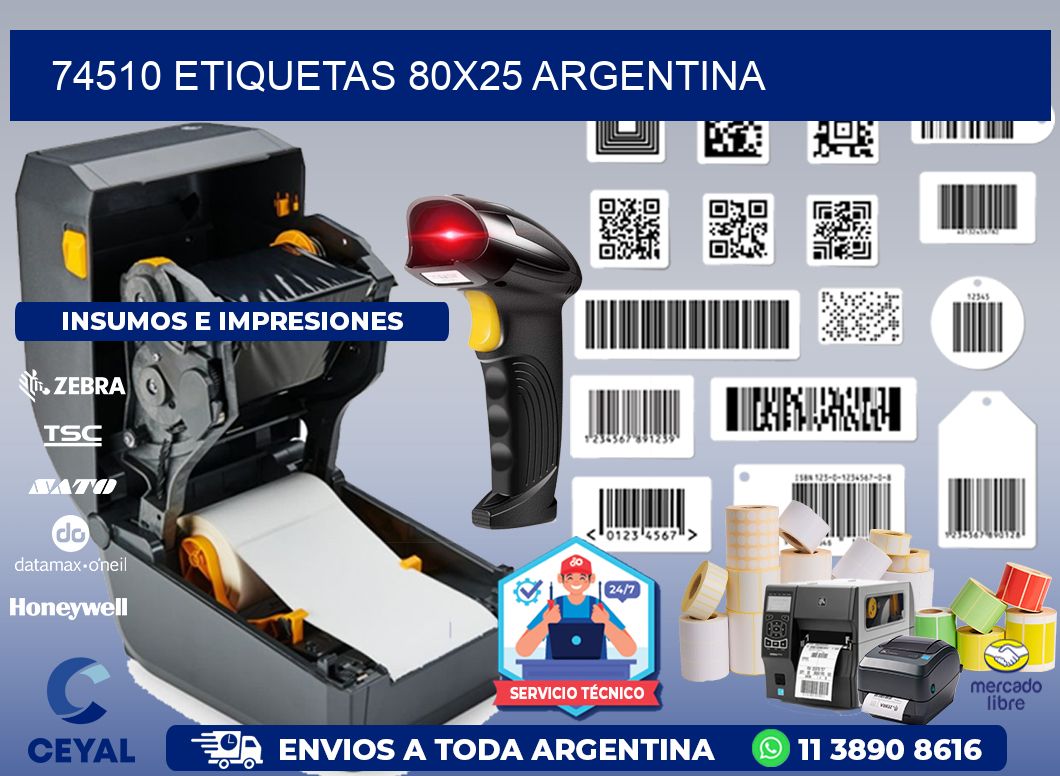 74510 ETIQUETAS 80x25 argentina