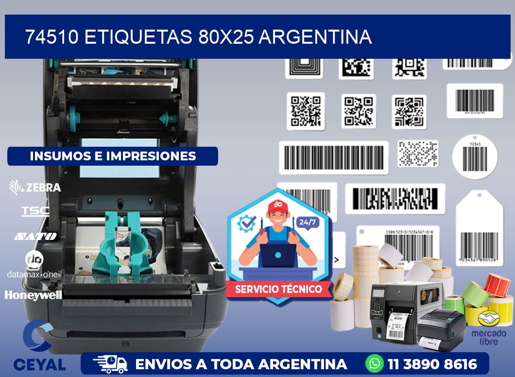 74510 ETIQUETAS 80x25 argentina