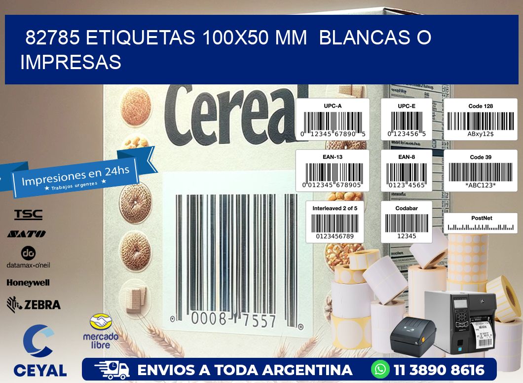 82785 ETIQUETAS 100x50 mm  BLANCAS O IMPRESAS