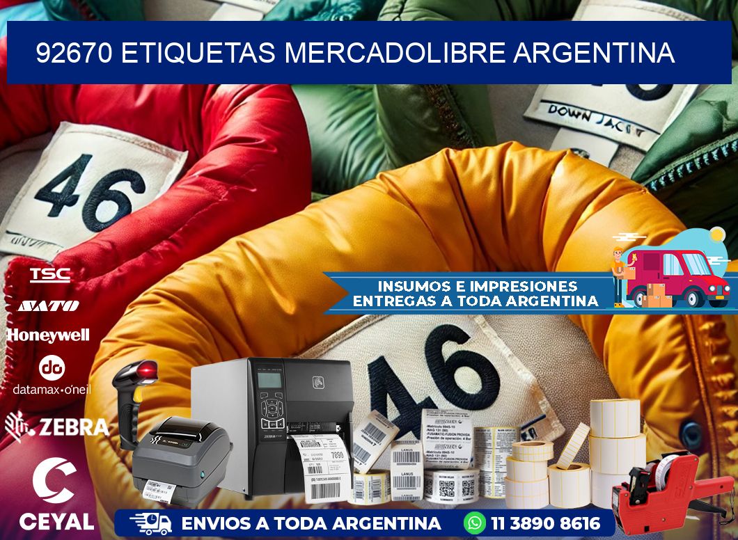 92670 ETIQUETAS MERCADOLIBRE ARGENTINA