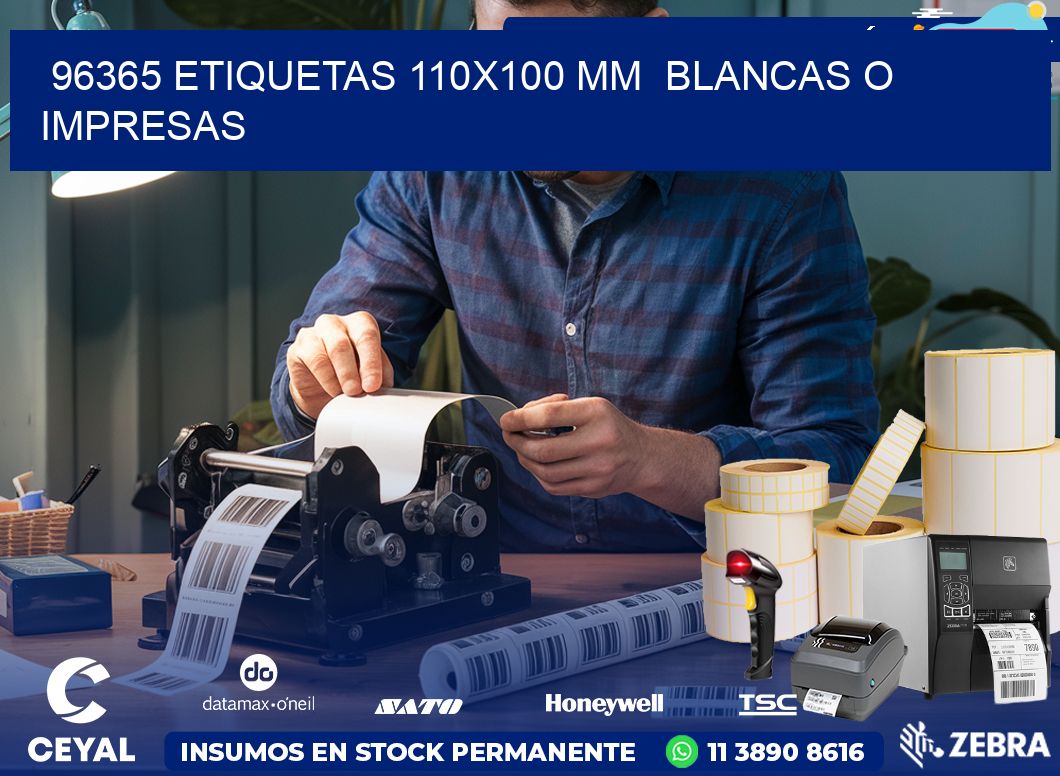 96365 ETIQUETAS 110×100 mm  BLANCAS O IMPRESAS