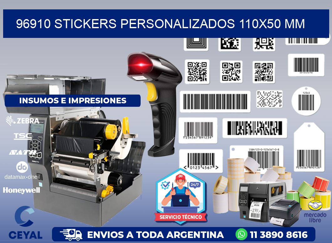 96910 STICKERS PERSONALIZADOS 110x50 mm