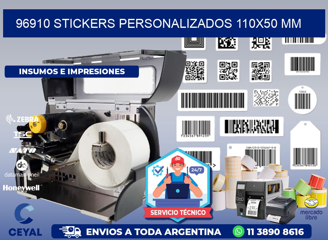 96910 STICKERS PERSONALIZADOS 110x50 mm