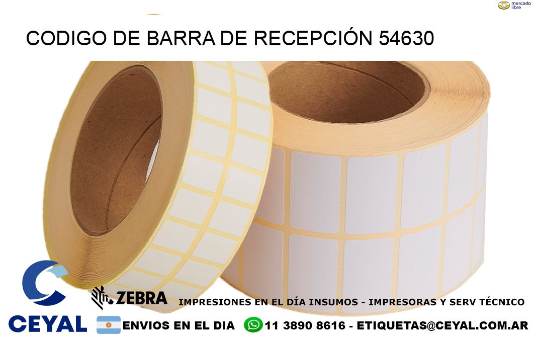 CODIGO DE BARRA DE RECEPCIÓN 54630