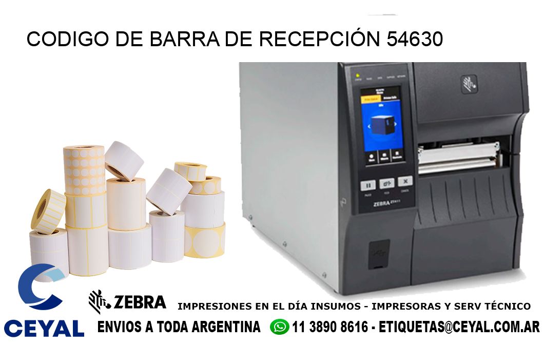 CODIGO DE BARRA DE RECEPCIÓN 54630