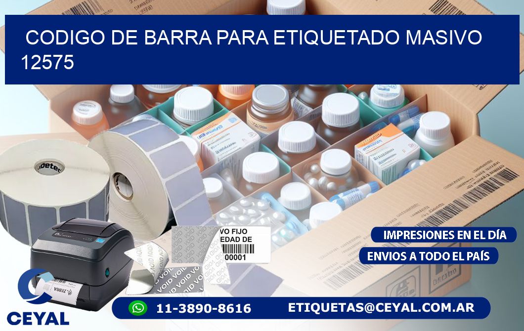 CODIGO DE BARRA PARA ETIQUETADO MASIVO 12575
