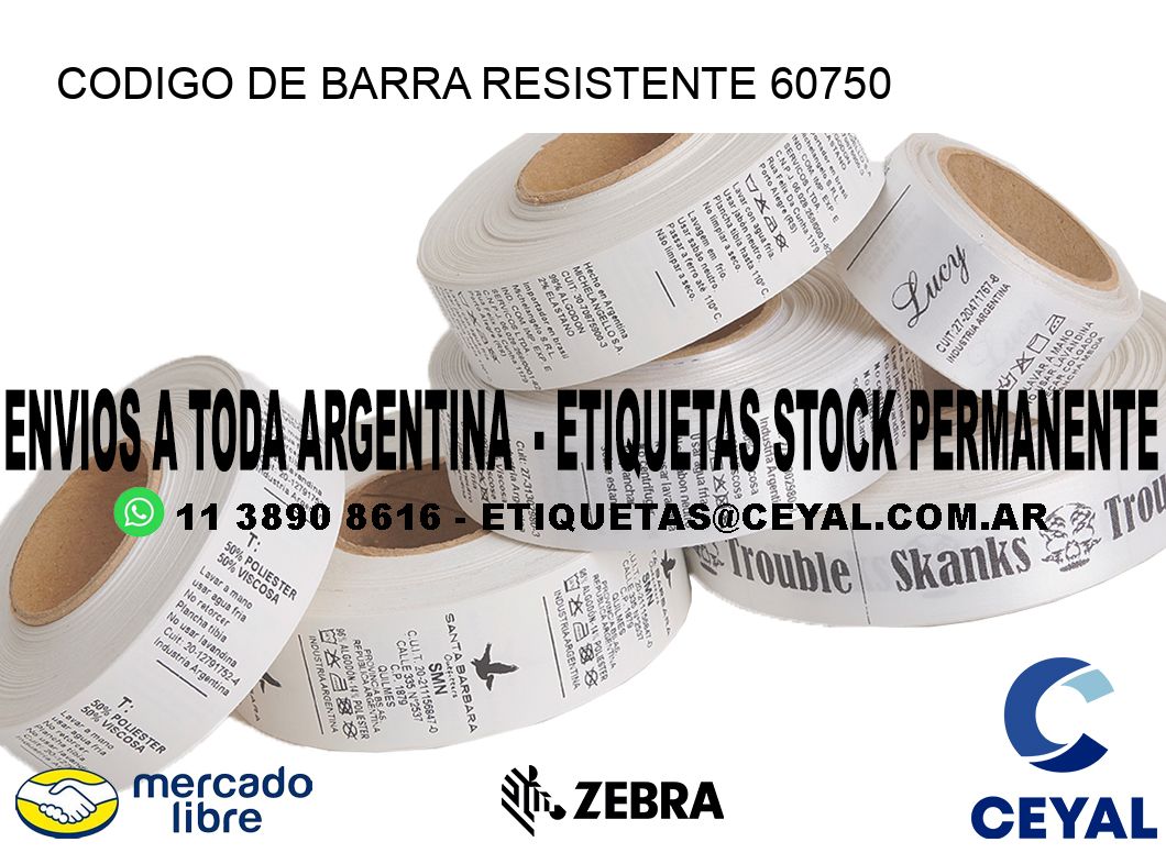 CODIGO DE BARRA RESISTENTE 60750