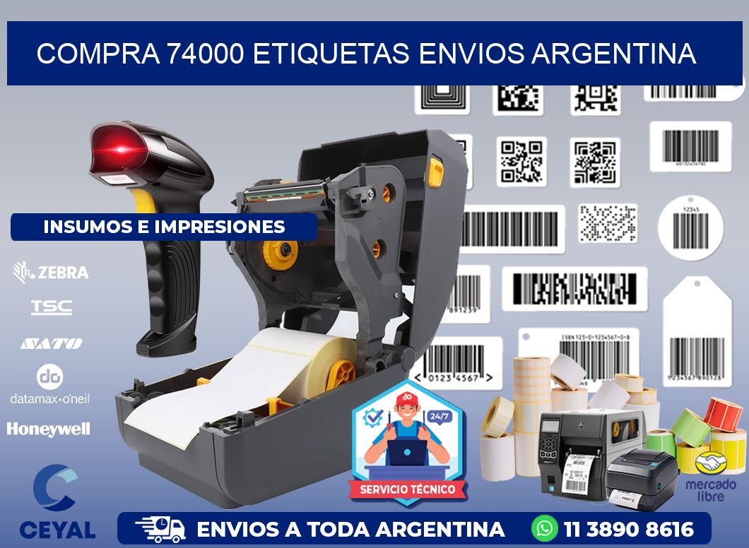 COMPRA 74000 ETIQUETAS ENVIOS ARGENTINA