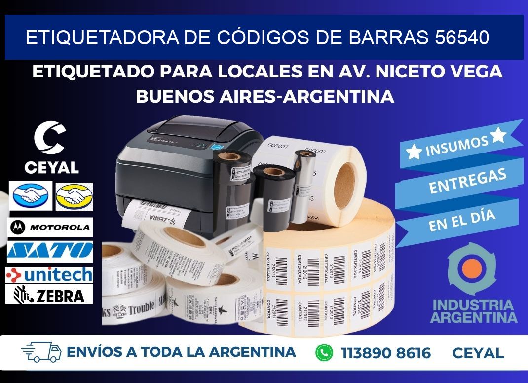 ETIQUETADORA DE CÓDIGOS DE BARRAS 56540