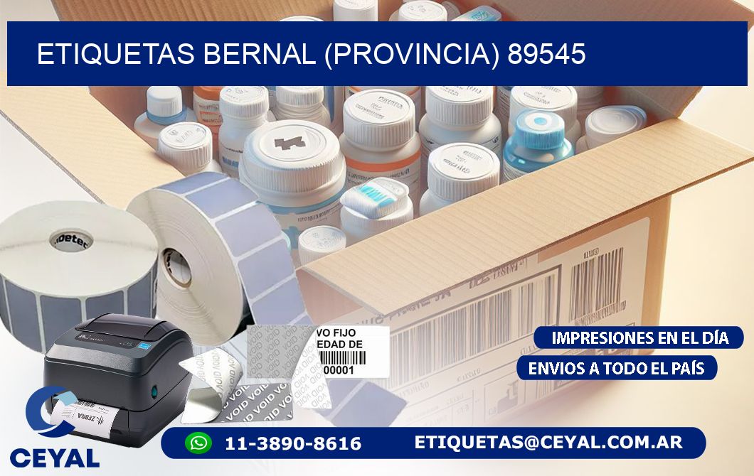 ETIQUETAS BERNAL (PROVINCIA) 89545