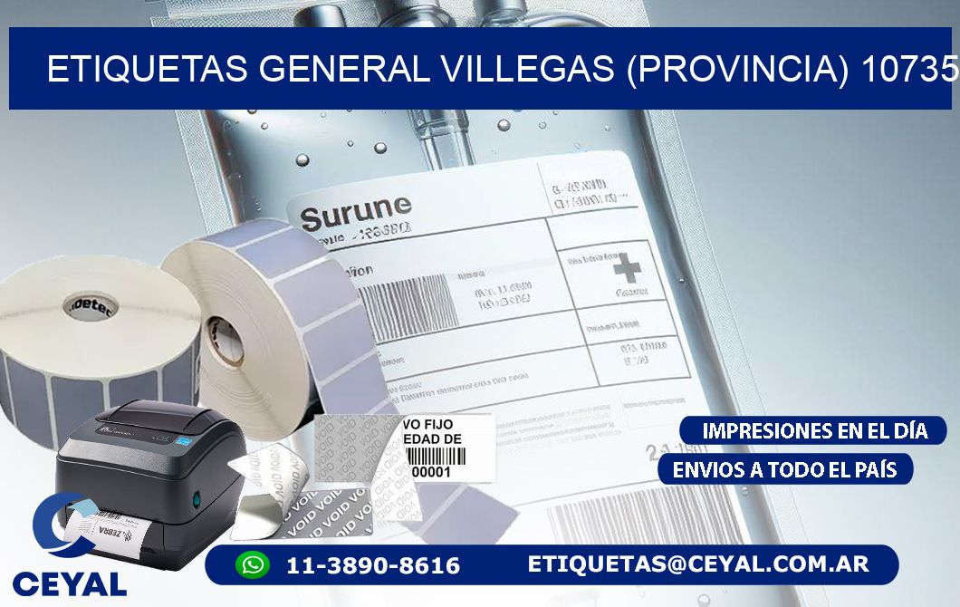 ETIQUETAS GENERAL VILLEGAS (PROVINCIA) 10735