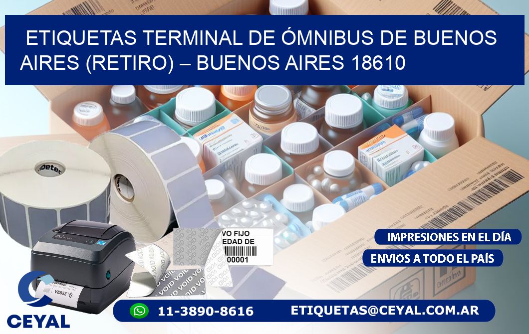 ETIQUETAS TERMINAL DE ÓMNIBUS DE BUENOS AIRES (RETIRO) – BUENOS AIRES 18610