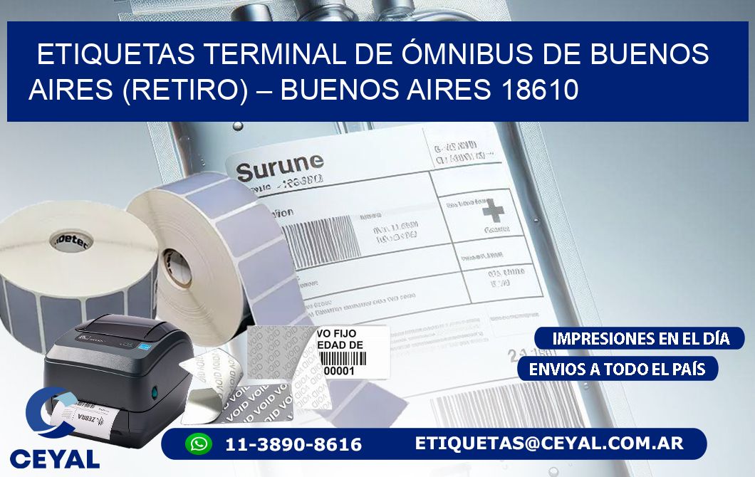 ETIQUETAS TERMINAL DE ÓMNIBUS DE BUENOS AIRES (RETIRO) – BUENOS AIRES 18610