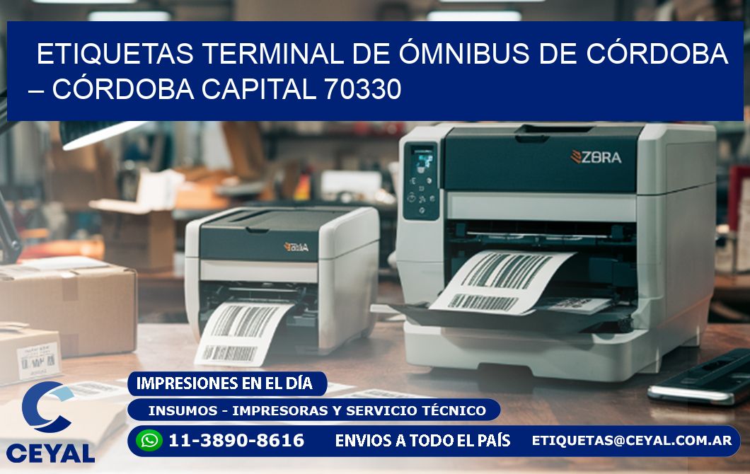 ETIQUETAS TERMINAL DE ÓMNIBUS DE CÓRDOBA – CÓRDOBA CAPITAL 70330