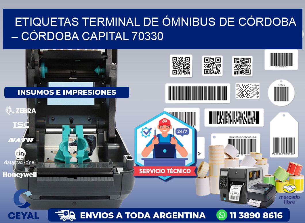 ETIQUETAS TERMINAL DE ÓMNIBUS DE CÓRDOBA – CÓRDOBA CAPITAL 70330