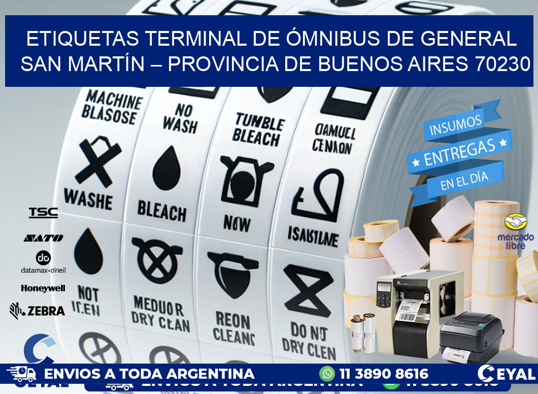 ETIQUETAS TERMINAL DE ÓMNIBUS DE GENERAL SAN MARTÍN – PROVINCIA DE BUENOS AIRES 70230