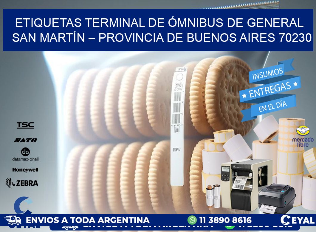 ETIQUETAS TERMINAL DE ÓMNIBUS DE GENERAL SAN MARTÍN – PROVINCIA DE BUENOS AIRES 70230