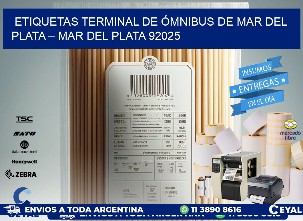 ETIQUETAS TERMINAL DE ÓMNIBUS DE MAR DEL PLATA – MAR DEL PLATA 92025