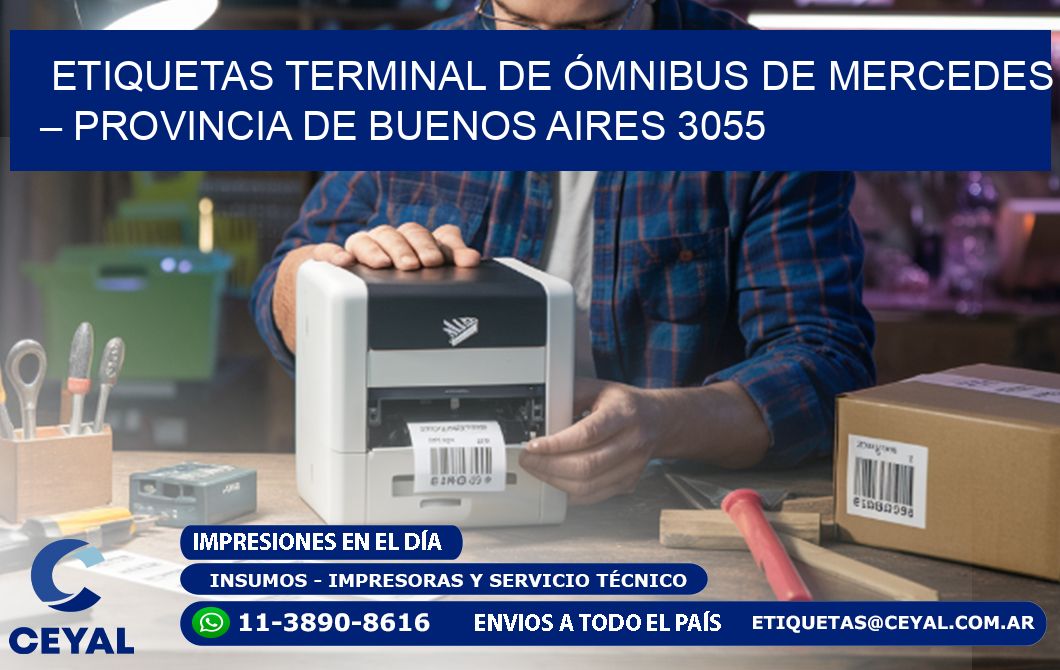 ETIQUETAS TERMINAL DE ÓMNIBUS DE MERCEDES – PROVINCIA DE BUENOS AIRES 3055