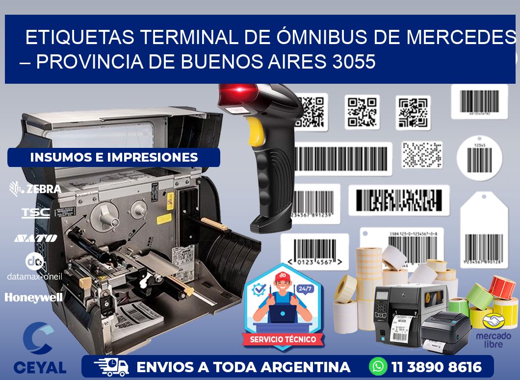 ETIQUETAS TERMINAL DE ÓMNIBUS DE MERCEDES – PROVINCIA DE BUENOS AIRES 3055