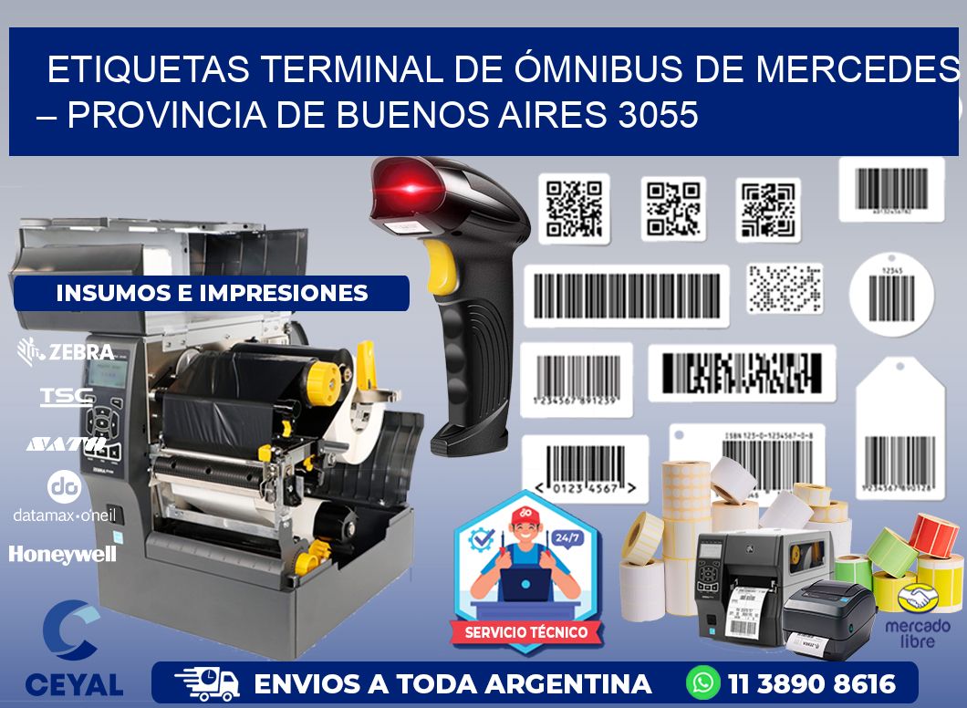 ETIQUETAS TERMINAL DE ÓMNIBUS DE MERCEDES – PROVINCIA DE BUENOS AIRES 3055