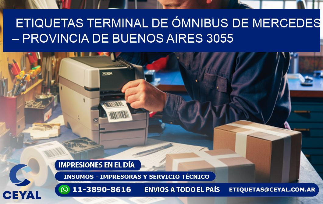 ETIQUETAS TERMINAL DE ÓMNIBUS DE MERCEDES – PROVINCIA DE BUENOS AIRES 3055