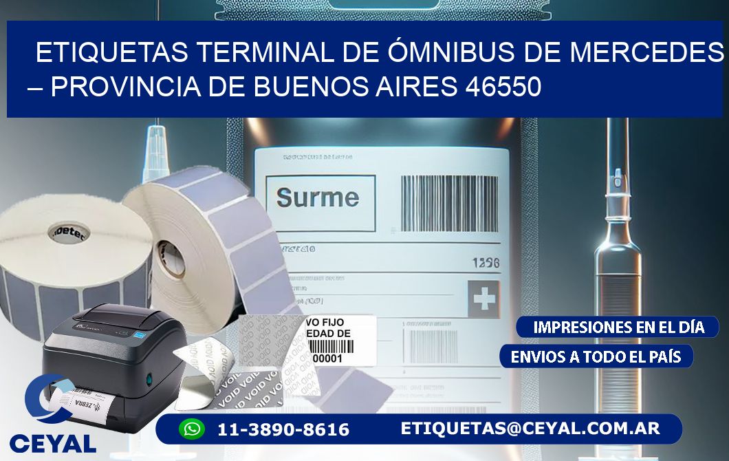 ETIQUETAS TERMINAL DE ÓMNIBUS DE MERCEDES – PROVINCIA DE BUENOS AIRES 46550