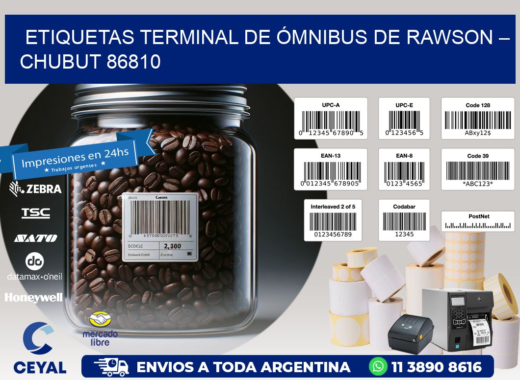 ETIQUETAS TERMINAL DE ÓMNIBUS DE RAWSON – CHUBUT 86810