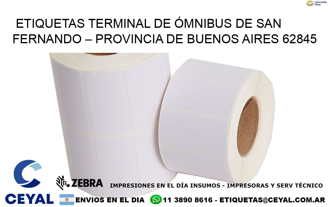 ETIQUETAS TERMINAL DE ÓMNIBUS DE SAN FERNANDO – PROVINCIA DE BUENOS AIRES 62845