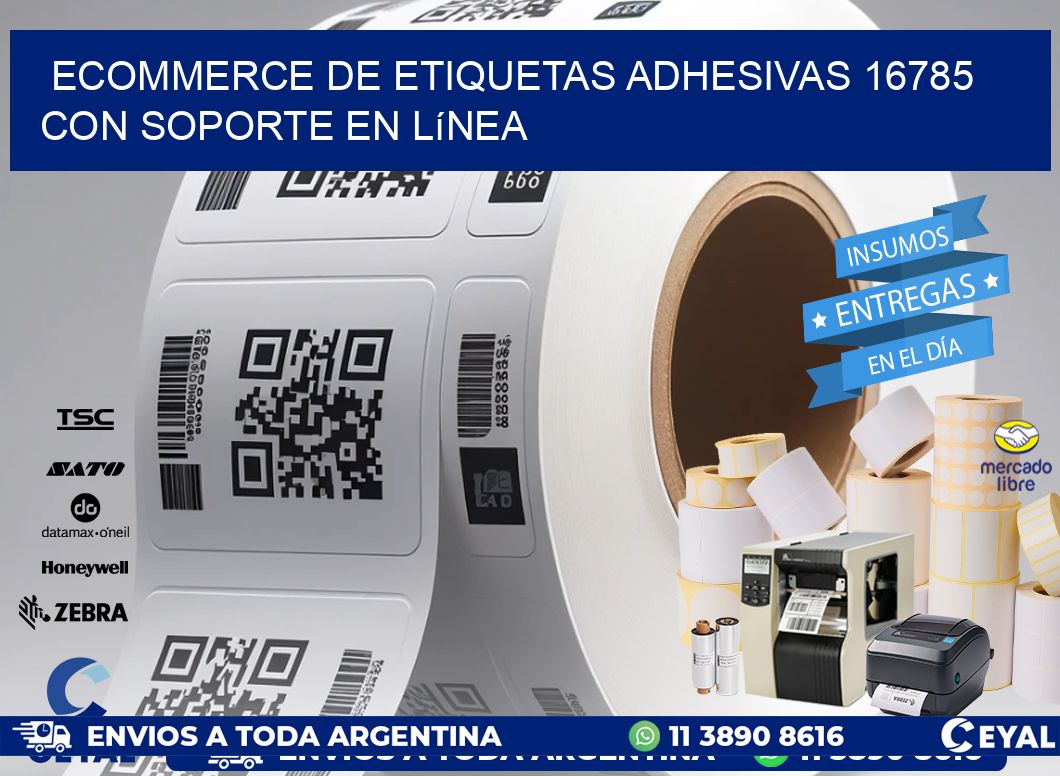 Ecommerce de Etiquetas Adhesivas 16785 con Soporte en Línea