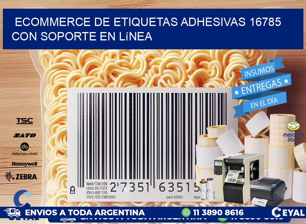Ecommerce de Etiquetas Adhesivas 16785 con Soporte en Línea